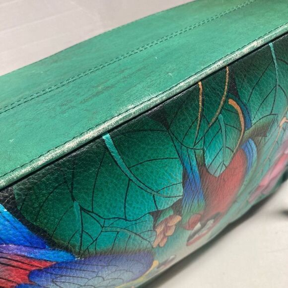 ANUSCHKA Women’s Hobo Tote Bag 13X4X8 Multicolored Genuine Leather Hand Painted - Picture 7 of 11